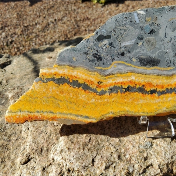 BIG, Bold Bumblebee Jasper Slab w/ stand - Indonesia - Picture 4 of 6